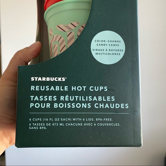 Starbucks Holiday Candy Cane Reusable Color Changing Cups - Picture 2 of 3